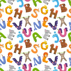 alphabet seamless pattern vector image