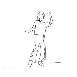 continuous one line dancing woman with fancy vector image