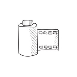 Camera roll sketch icon vector