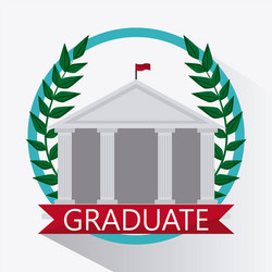 Wreath building university icon graphic vector