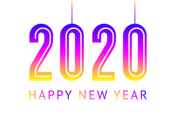 happy new year greeting card design 2020 vector image