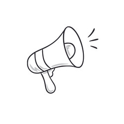 megaphone doodle loudspeaker hand vector image