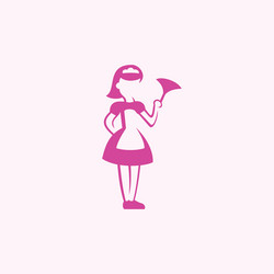 Silhouette of a house maid cleaning logo vector