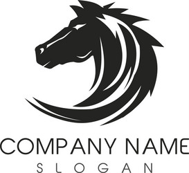 horse modern grey logo vector image