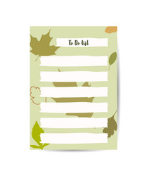 cute to do list with fresh green tropical leaves vector image