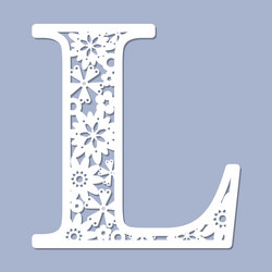 laser cutting pattern letter l vector image