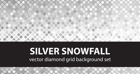 diamond pattern set silver snowfall seamless vector image