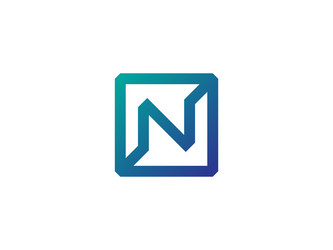 Modern letter n square logo design vector