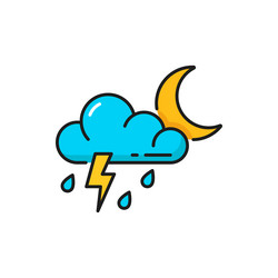 night weather forecast thunderstorm rain and moon vector image