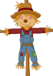 cartoon scarecrow isolated on white background vector image