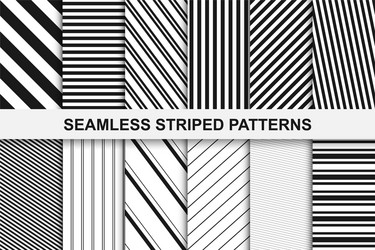 striped seamless patterns collection vector image