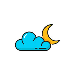 weather forecast cloud overcast and moon icon vector image