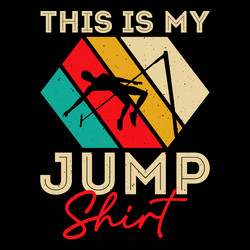 High jump vintage jumping t-shirt design vector