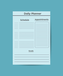 Daily routines planner template minimalist vector