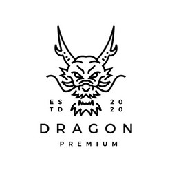 dragon monoline logo icon vector image