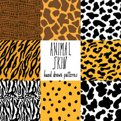 animal skin hand drawn texture seamless pattern vector image