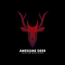 Logo awesome deer gradient colorful style vector