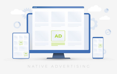 native advertising programmatic marketing concept vector