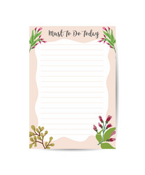 daily planner template organizer and schedule vector image