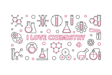 i love chemistry science concept outline vector image