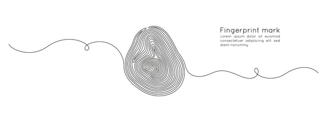 Fingerprint in one continuous line drawing vector