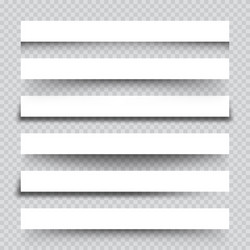 set white blank paper scraps with shadows page vector image