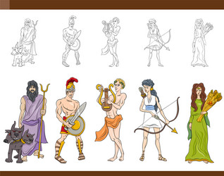 greek gods set vector image