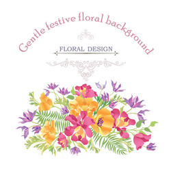 Floral background flower bouquet cover flourish vector