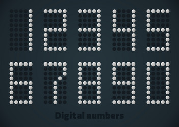 silver dotted numbers digital picture vector image