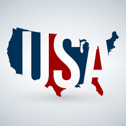 us logo or icon with usa letters across map vector image