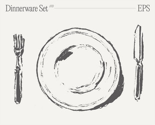 dinnerware set vector image