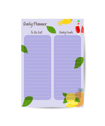 daily planner with watermelon slices and tropical vector image