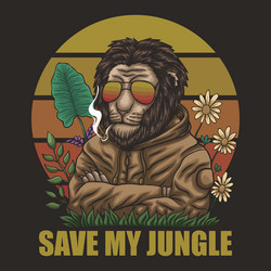 lion save my jungle retro vector image