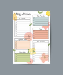 planner with original design of plants flowers vector image