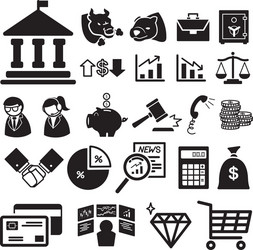 stock financial icons set vector image