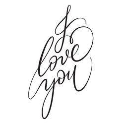 i love you lettering design hand writing vector image