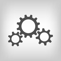 three grey gear wheels vector image