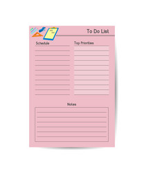 page templates for daily plans to-do lists vector image