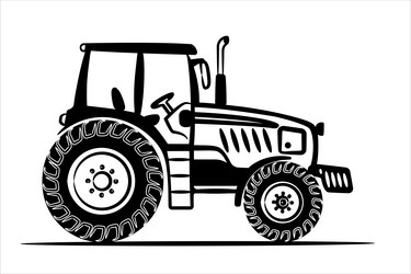 tractor generic hand drawn black icon vector image