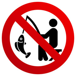 no fishing forbidden sign modern round sticker vector image