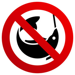 no fishing forbidden sign modern round sticker vector image