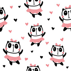 dancing panda pattern vector image