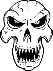 cartoon or drawing halloween skull vector image