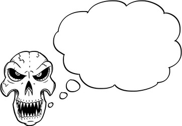 cartoon or drawing halloween skull with empty vector image