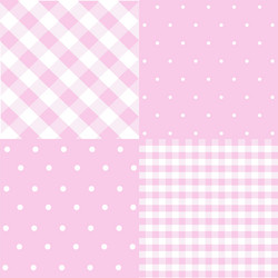 Seamless patterns for baby girl shower party vector