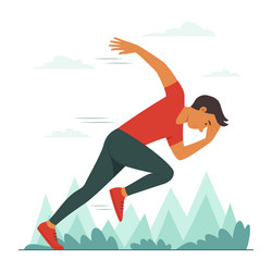 male runner athlete practice running outdoor vector image