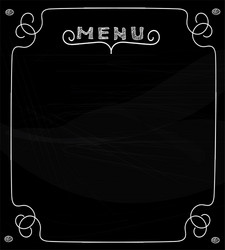 blank menu on blackboard vector image