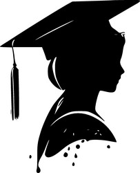 Graduation - minimalist and flat logo vector