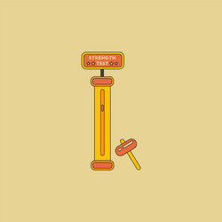 strength tester test your amusement game vector