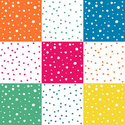 set of seamless colorful dots pattern vector image